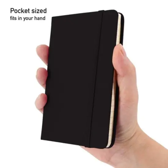 Simply Genius A6 Pocket Size Mini Notebooks with Hardcover - Pocket Journal - 124 pages (3.7" x 5.7"), Inner Pocket (Black, 12 Pack) image {6}