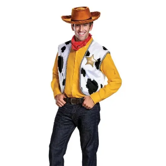 Mens Disney Toy Story 4 Woody Deluxe Costume - One Size Fits Most - Multicolored image {1}