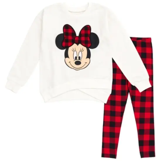 Disney Minnie Mouse Girls Fleece Sweatshirt and Leggings Outfit Set Toddler to Big Kid image {6}