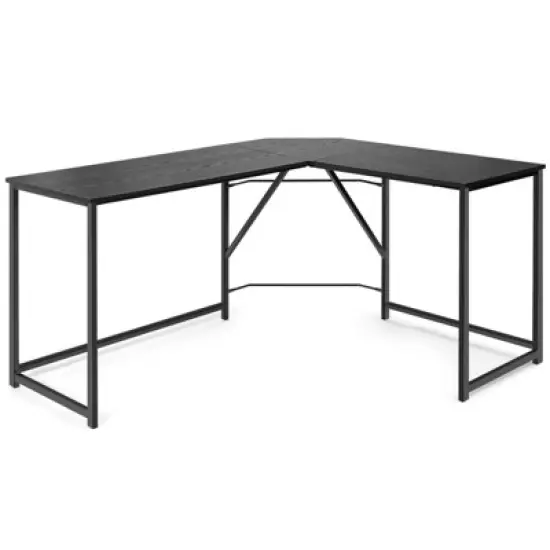 Tangkula L Shaped Gaming Desk Corner Computer Desk Workstation for Home Office Brown/Black image {6}