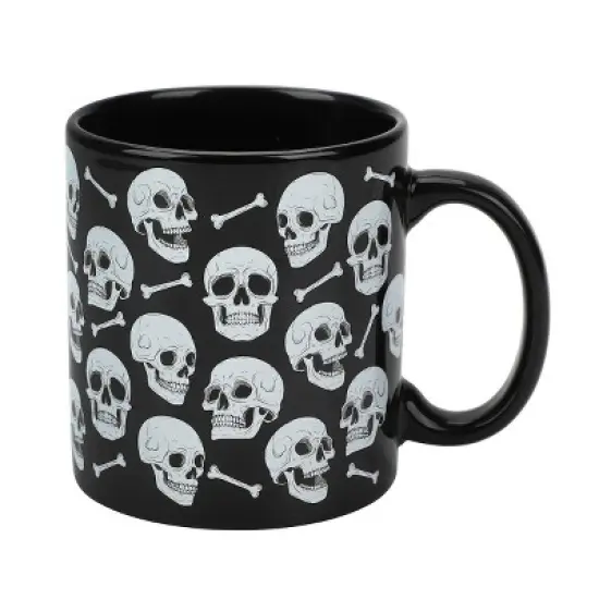Halloween Skulls & Jack-o'-Lantern Faces 2-Pack 16 Oz Ceramic Mugs image {1}