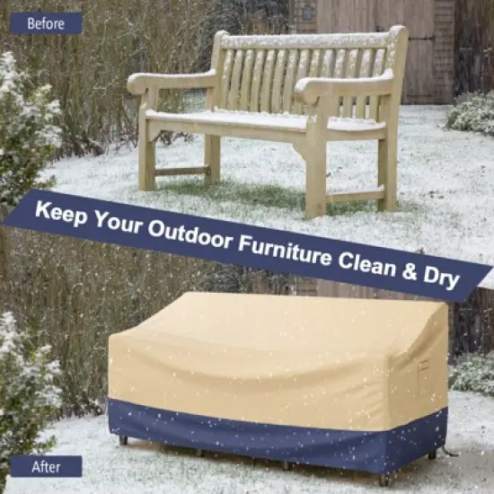 Costway Patio 77''x43'' 3-Seater Outdoor Deep Couch Sofa Cover Waterproof Handle Air Vent image {8}