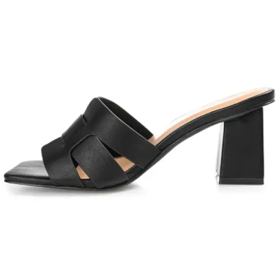 Journee Collection Womens Renatta Tru Comfort Foam Open Square Toe Block Heel Sandals image {1}