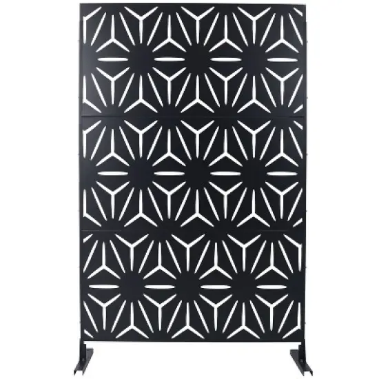 CAVINAS Privacy Screen Modern Metal Fence Panels with Geometric Pattern for Garden Decor and Patio Decor, 76" H&times;48" W image {4}