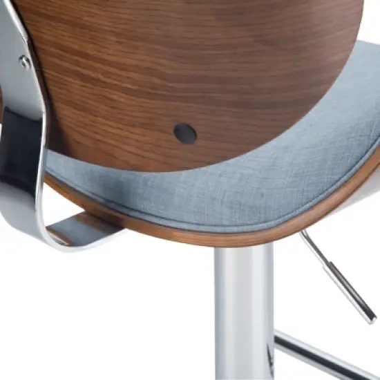 Avondale Bentwood Adjustable Height Gas Lift Barstool Linen Fabric - Wyndenhall image {8}