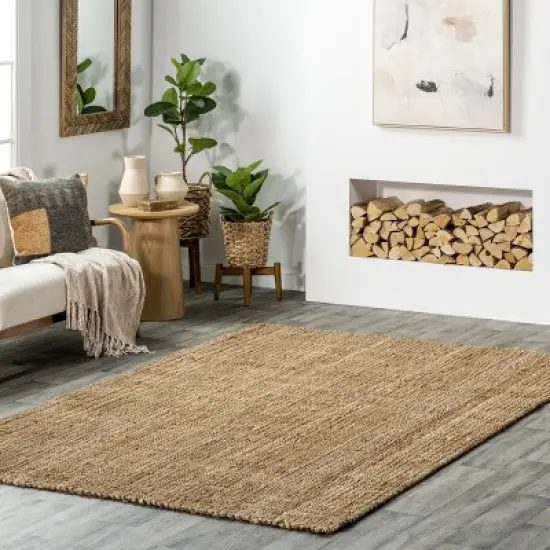 nuLOOM Ashli Solid Farmhouse Jute Area Rug image {1}