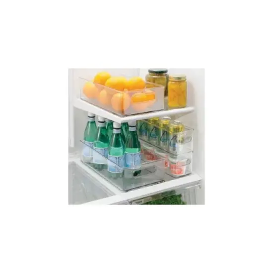 iDesign Plastic Stackable Fridge Bin with Handles, Set of 6, Clear, Made in USA image {6}