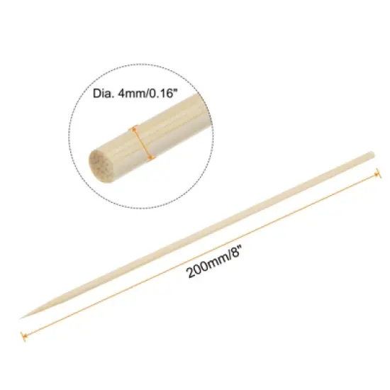 Unique Bargains Bamboo Barbecue Skewers Sticks Wooden Cocktail Picks 100 Pcs image {1}