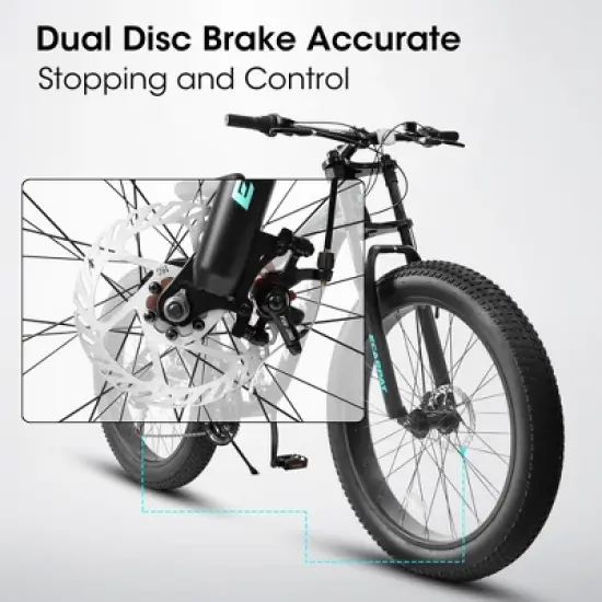 NAYSAYE Bicycle 26 Inch Mountain Bike Full Suspension 21 Speeds Fat Tire for Off Road Adventures, Black, 78"*27"*41.5" image {3}