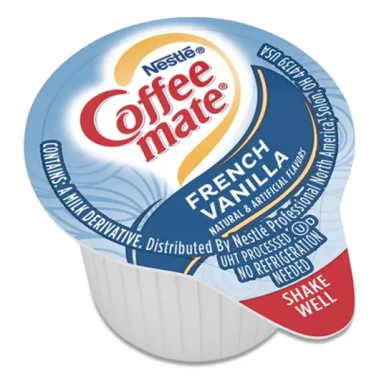 Coffee mate Liquid Coffee Creamer, French Vanilla, 0.38 oz Mini Cups, 180/Carton image {1}