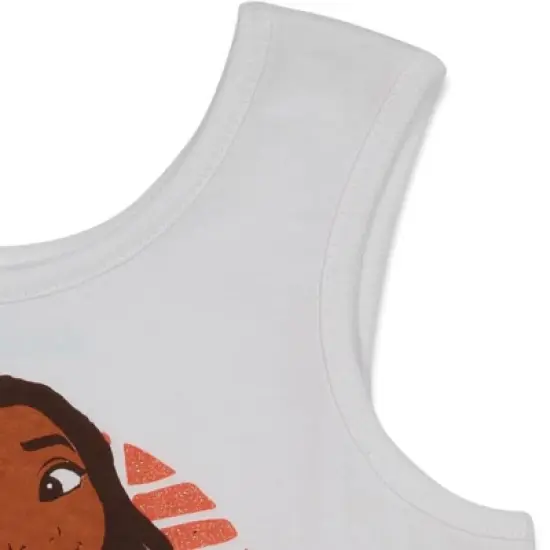 Disney Moana Princess Frozen Ariel Minnie Mouse Baby Girls Tank Top and French Terry Shorts Infant to Little Kid image {3}