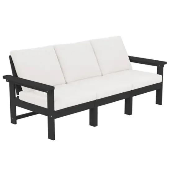 Hyleory 3-Seat Patio Accent Chair With Cushion,HDPE  Patio Sofa With Loose Cushion image {6}
