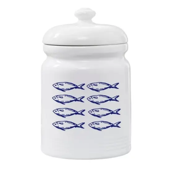 Personalization Mall Blue Fish Cookie Jar image {3}