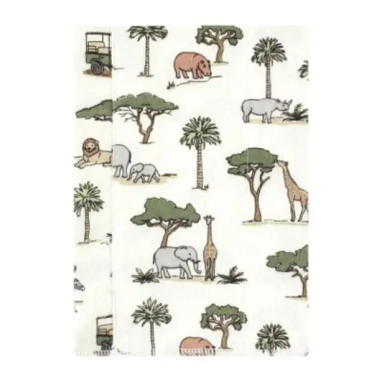 Hudson Baby Cotton Flannel Burp Cloths, Going On Safari 7-Pack, One Size image {2}