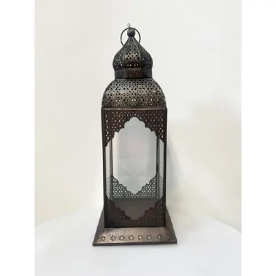 Essential Decor & Beyond 19" Moroccan Metal Hanging Lantern Decorative Accent image {6}