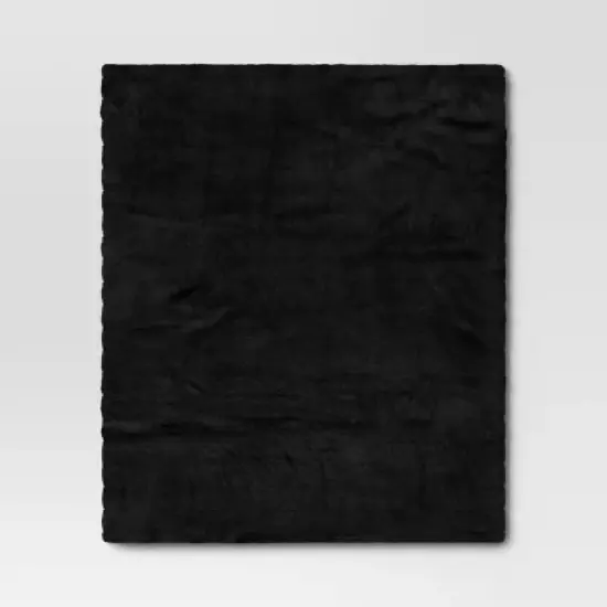 Channel Faux Fur Throw Black - Threshold&trade; image {2}