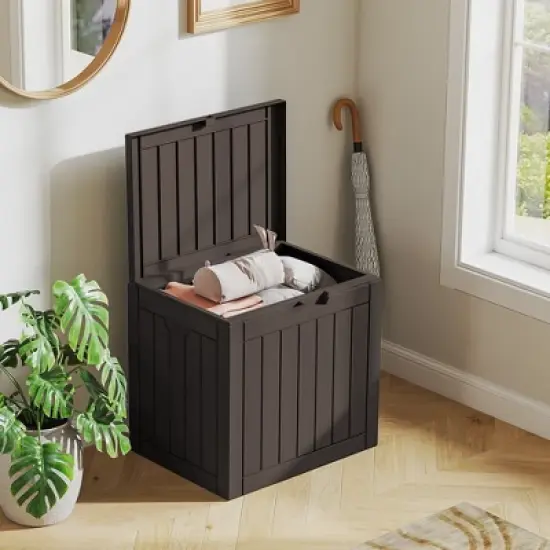 JIONJOY 30Gal Heavy-Duty Waterproof Deck Box w/Lockable Security Lid - UV Resistant Resin Storage image {7}