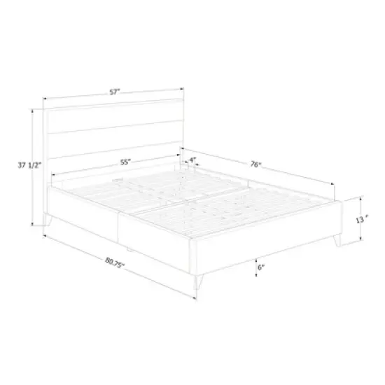 Hype Upholstered Complete Platform Bed - South Shore image {6}