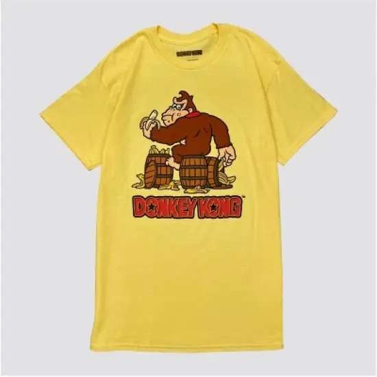 Men's Nintendo Donkey Kong Short Sleeve Graphic T-Shirt - Light Yellow image {3}