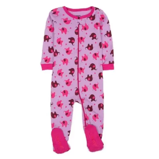 Leveret Footed Sleeper Cotton Girls Pajamas image {15}