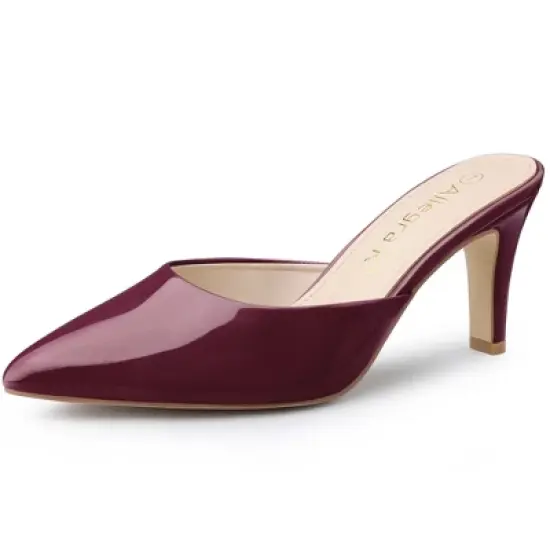 Allegra K Women's Pointed Toe Stiletto Slide Mules Heels image {8}