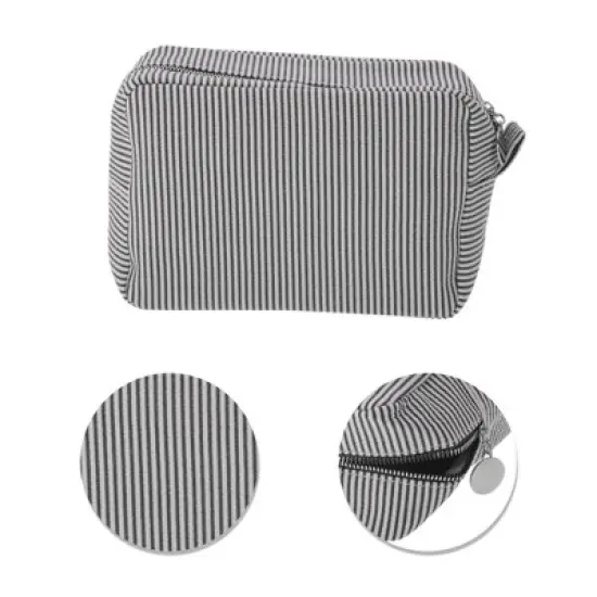 Unique Bargains Large Striped Pattern Makeup Bag 1Pc image {3}