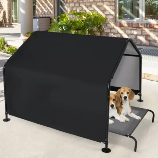 Costway Outdoor Dog Shade Shelter for Small Medium Large Breeds Pet House with Metal Frame image {4}