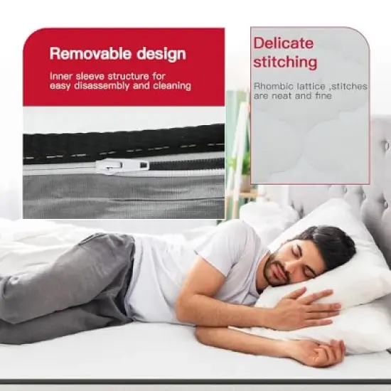 FDW 8 Inch Mattress Medium Firm Spring Mattress Cool Sleep Pressure Relief Fiberglass Free Mattress in a Box CertiPUR-US Certified image {2}