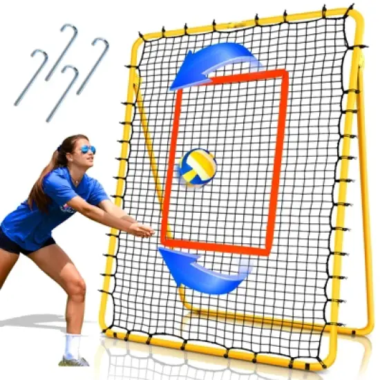 PLAYAPUT 7x4FT Volleyball Rebounder Net , Yellow image {1}