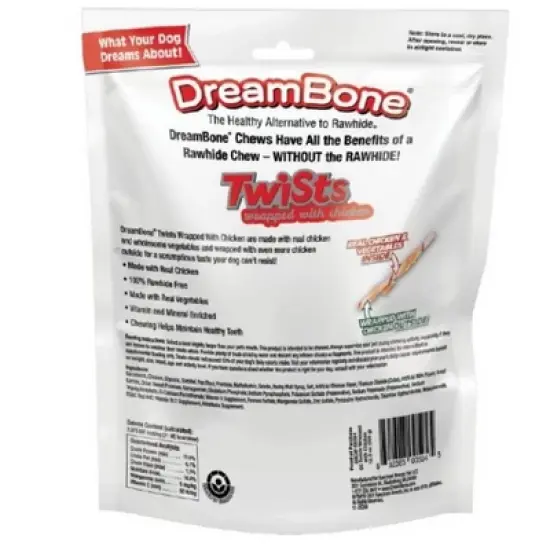 DreamBone Chicken and Vegetable Twist Sticks Dog Treats - 50ct/12.3oz image {1}