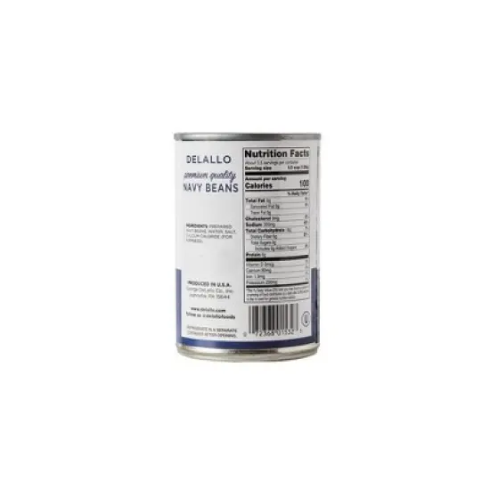 DeLallo Navy Beans, 15.5 oz Can, (6 pack) image {1}