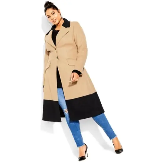 Women's Plus Size Arabella Coat - caramel | CITY CHIC image {3}