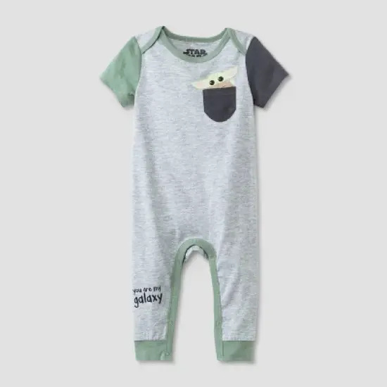Baby Boys' 3pk Star Wars Solid Romper Set - Gray Newborn image {2}