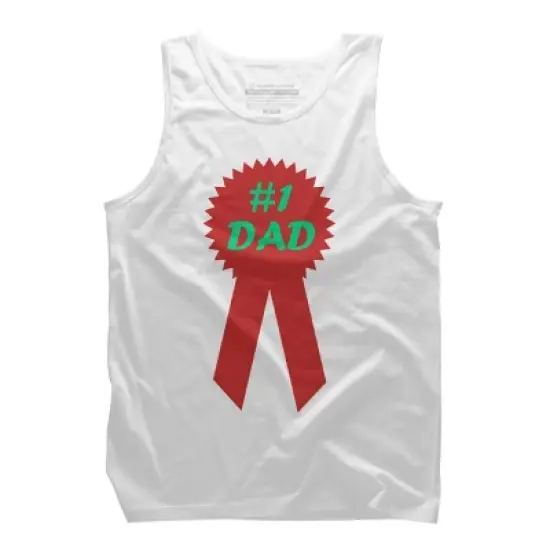 Men's Design By Humans #1 DAD Ribbon By Tank Top image {6}