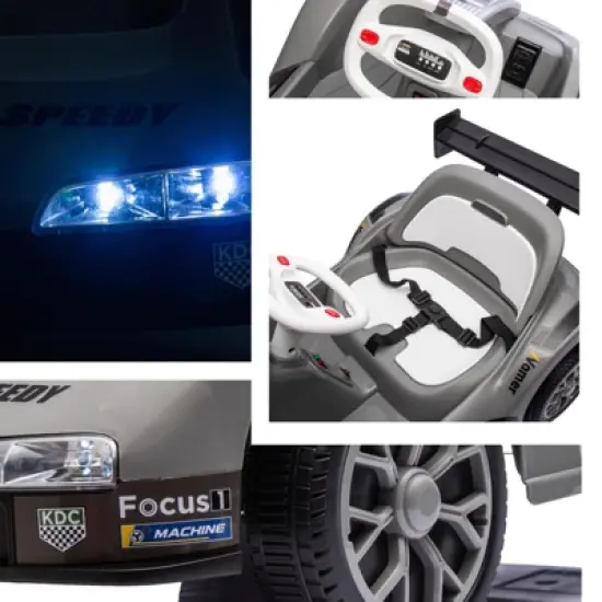 Kids Go Kart, Ride On Drift Kart with Dual Motors, 6V Battery Powered Electric Drift Car with Lights, Outdoor Ride On Racing Toy for Boys Girls image {2}