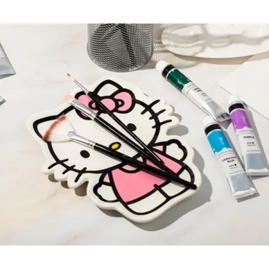 Silver Buffalo Sanrio Hello Kitty Pink Outfit Sculpted Ceramic Trinket Tray Dish image {8}