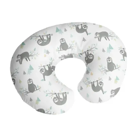 Sweet Jojo Designs Gender Neutral Support Nursing Pillow Cover (Pillow Not Included) Sloth Blue Grey and White image {5}