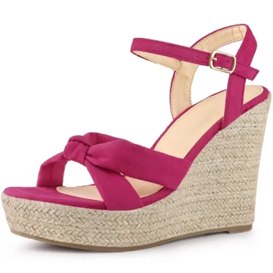 Allegra K Women's Platform Slingback Espadrille Wedge Heel Sandals image {7}