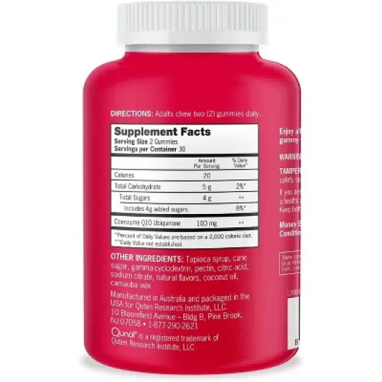 Qunol CoQ10 100mg Vitamin Vegan Gummies - 60ct image {1}