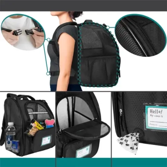 PetAmi Expandable Pet Backpack Carrier for Dog Cat, Airline Approved Travel Hiking Carrying Small Medium Puppy Kitten Extended Back Pack image {5}