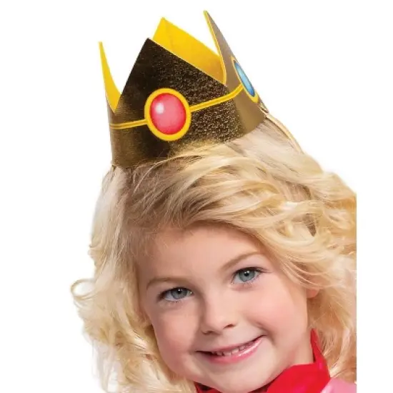 Toddler Super Mario Princess Peach Halloween Costume Dress with Headpiece image {2}