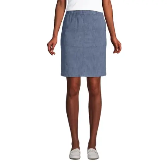 Lands' End Women's Mid Rise Elastic Waist Pull On Knockabout Chino Skort image {4}