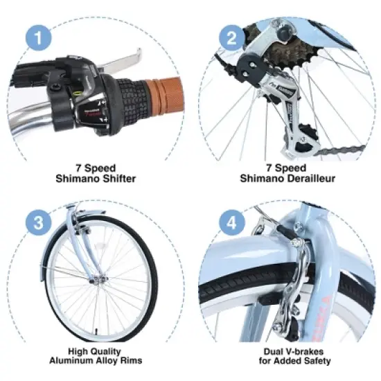 Gulches 7 Speed, Steel Frame, Multiple Colors 26 Inch Ladies Bicycle image {2}