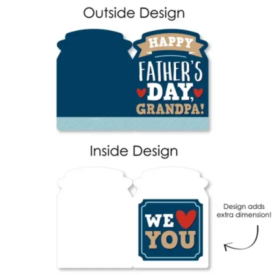 Big Dot of Happiness Grandpa, Happy Father's Day - We Love Grandfather Giant Greeting Card - Big Shaped Jumborific Card - 16.5 x 22 inches image {4}