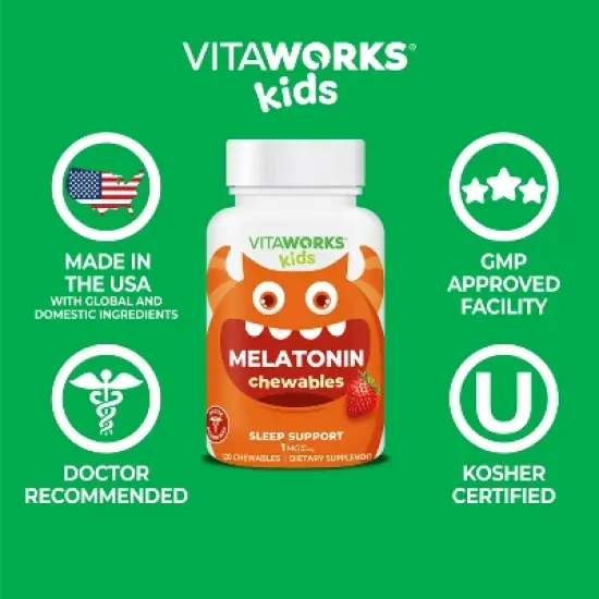 VitaWorks Kids - Melatonin 1 mg - 120 Chewables image {1}
