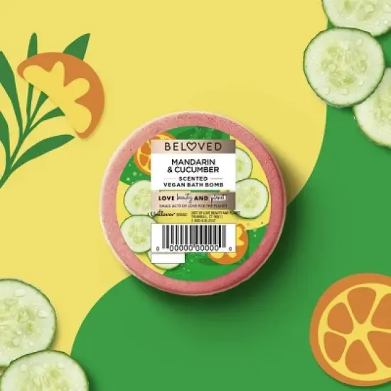 Beloved Mandarin & Cucumber Water Bath Bomb - 4.2oz image {2}