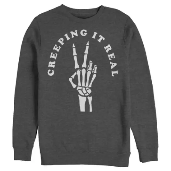 Men's CHIN UP Halloween Creepin' Real Skeleton Sweatshirt image {4}