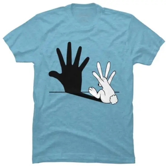 Men's Design By Humans Rabbit Hand Shadow By mobii T-Shirt image {5}