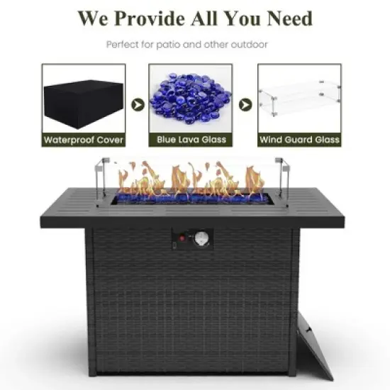 LayinSun 9-Piece Large Outdoor Modular L-Shaped Sectional Set with Propane Fire Pit Table image {7}