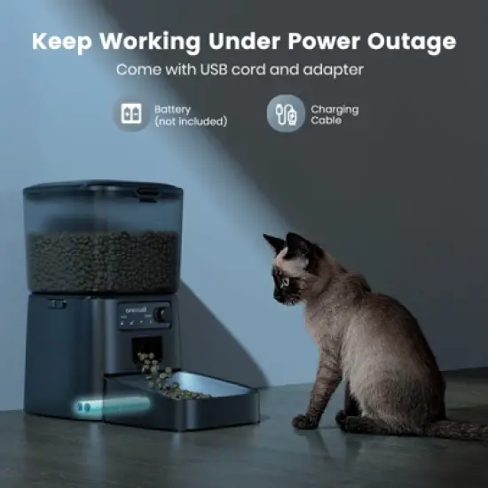 Oneisall PFD-001 PRO Automatic Dog and Cat Feeder, WiFi Cat Food Dispenser with App Control image {7}
